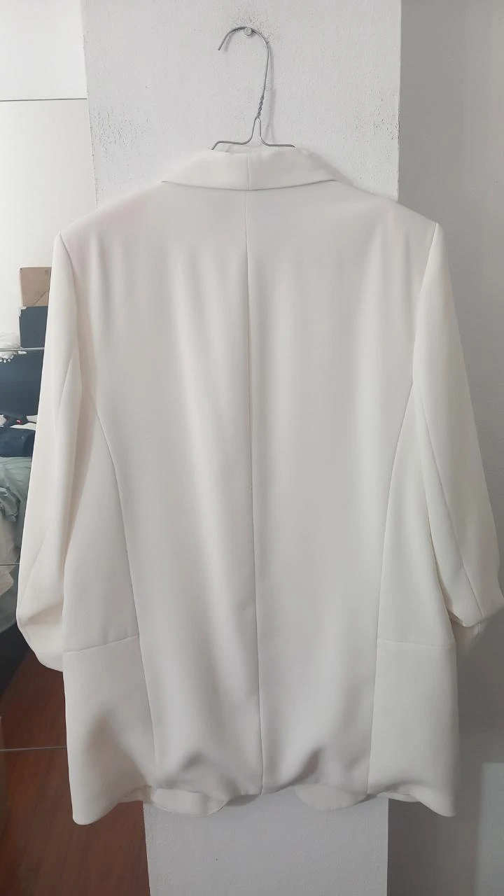 Blazer blanco sin botones, Zara, talla M | Veste blanche fluide – photo 4